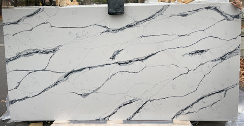 Beaituful flowless black and gray calacatta veins, comes as bookmached veins