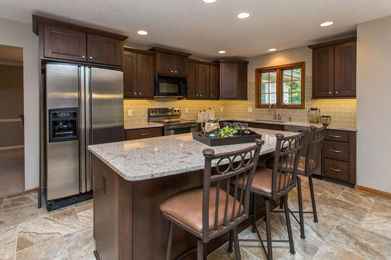 quartz countertops with maple cabinets
