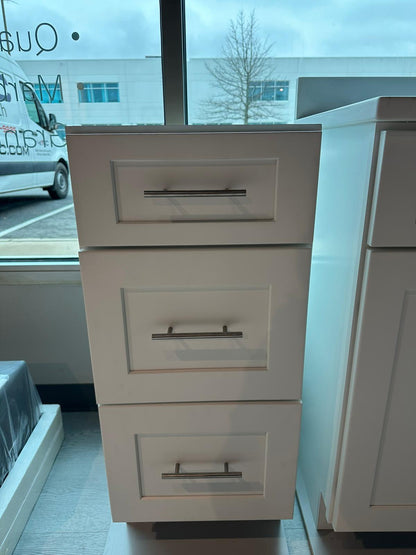 White Shaker Bathroom Vanity with 3 Drawers (Only Pickup)